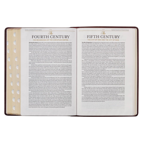 Burgundy Faux Leather Large Print King James Study Bible with Thumb Index