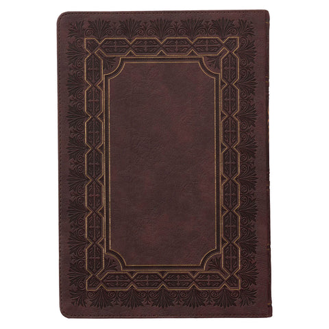 Burgundy Faux Leather Large Print King James Study Bible with Thumb Index