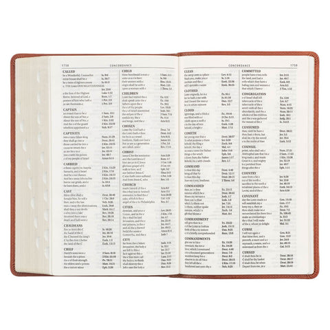 Honey Brown Faux Leather Giant Print Standard-size King James Version Bible with Thumb Index