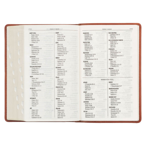 Honey Brown Faux Leather Giant Print Standard-size King James Version Bible with Thumb Index