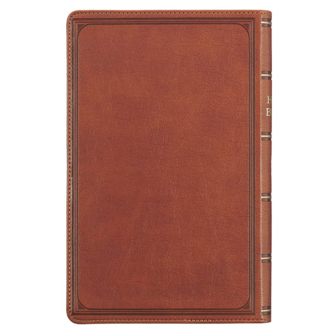 Honey Brown Faux Leather Giant Print Standard-size King James Version Bible with Thumb Index