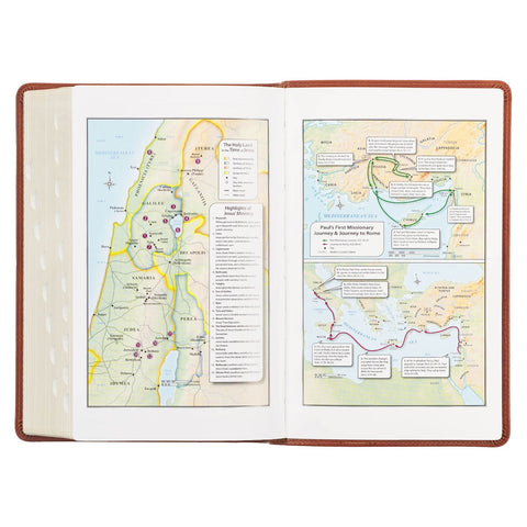 Honey Brown Faux Leather Giant Print Standard-size King James Version Bible with Thumb Index