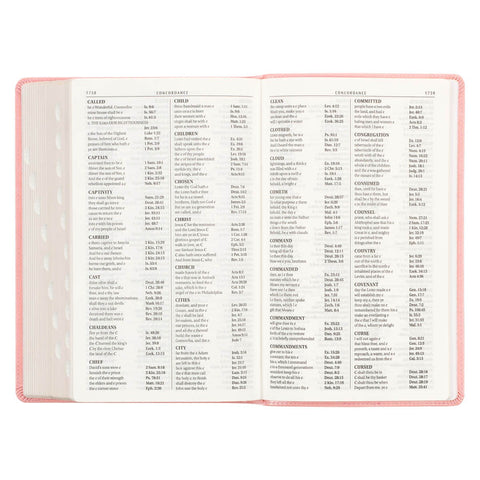Sunrise Pink Faux Leather Giant Print Standard-size King James Version Bible with Thumb Index