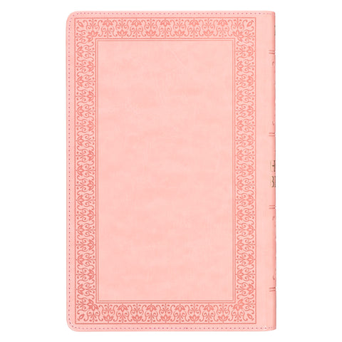 Sunrise Pink Faux Leather Giant Print Standard-size King James Version Bible with Thumb Index