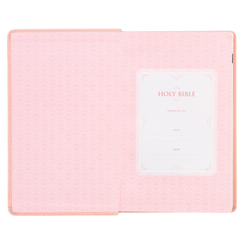 Sunrise Pink Faux Leather Giant Print Standard-size King James Version Bible with Thumb Index