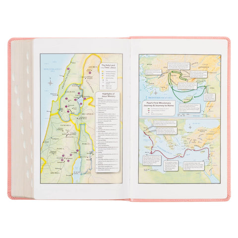 Sunrise Pink Faux Leather Giant Print Standard-size King James Version Bible with Thumb Index