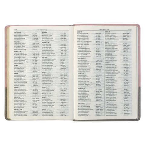 Pink and Gray Faux Leather Super Giant Print Full-size King James Version Bible with Thumb Index