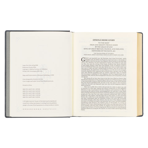 Iron Gray Faux Leather Hardcover Large Print King James Version Note-taking Bible