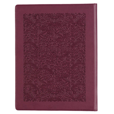 Red Plum Faux Leather Hardcover Large Print King James Version Note-taking Bible
