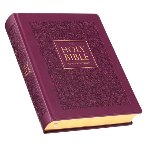 Red Plum Faux Leather Hardcover Large Print King James Version Note-taking Bible