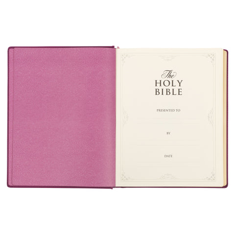 Red Plum Faux Leather Hardcover Large Print King James Version Note-taking Bible