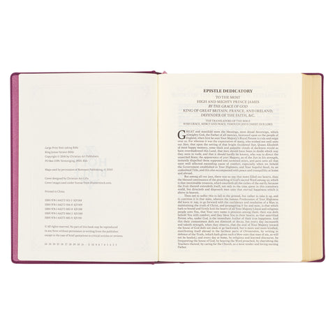 Red Plum Faux Leather Hardcover Large Print King James Version Note-taking Bible
