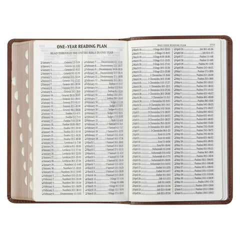 Saddle Tan and Butterscotch Faux Leather Giant Print Standard-size King James Version Bible with Thumb Indexing