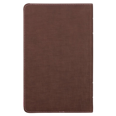 Brown and Berry Pink Faux Leather Giant Print Standard-size King James Version Bible with Thumb Index
