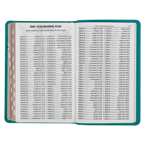 Teal Faux Leather Giant Print Standard-size King James Version Bible with Thumb Index