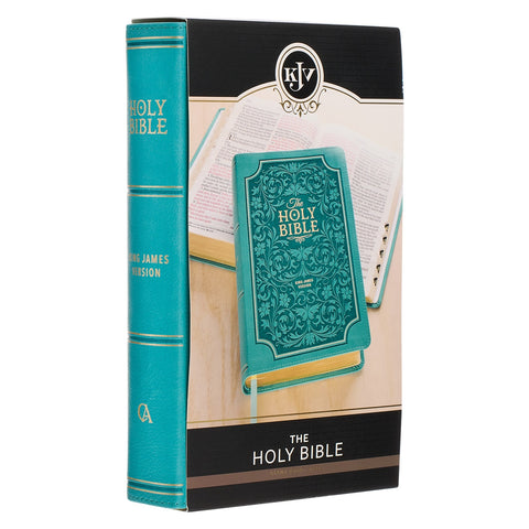 Teal Faux Leather Giant Print Standard-size King James Version Bible with Thumb Index