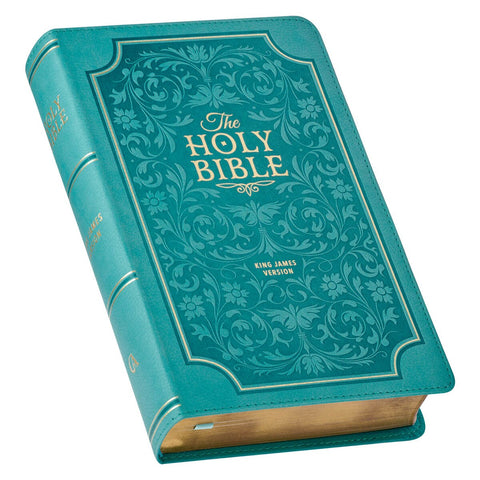 Teal Faux Leather Giant Print Standard-size King James Version Bible with Thumb Index