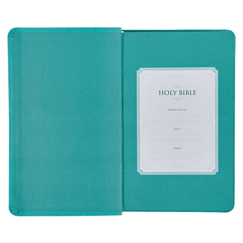 Teal Faux Leather Giant Print Standard-size King James Version Bible with Thumb Index