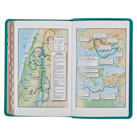Teal Faux Leather Giant Print Standard-size King James Version Bible with Thumb Index