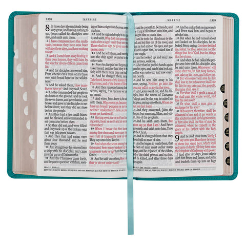 Teal Faux Leather Giant Print Standard-size King James Version Bible with Thumb Index