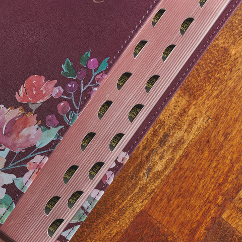 Purple Floral Faux Leather Giant Print KJV Bible