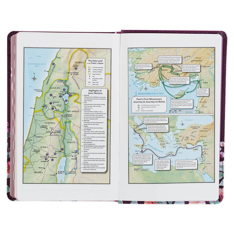 Purple Floral Faux Leather Giant Print KJV Bible