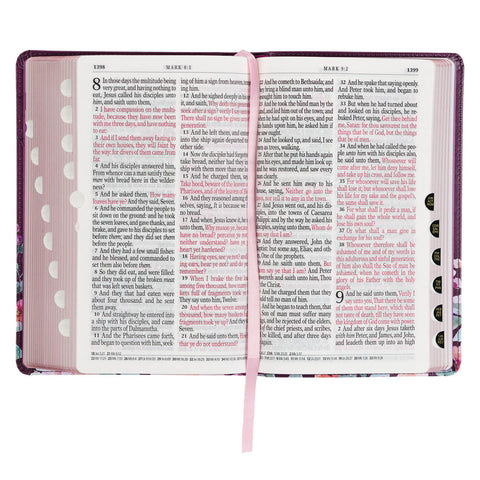 Purple Floral Faux Leather Giant Print KJV Bible