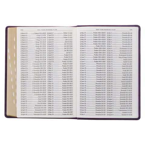 Purple Faux Leather Giant Print Full-Size King James Version Bible with Thumb Index