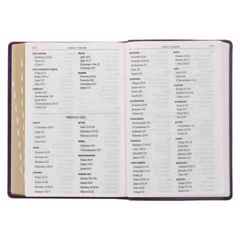 Purple Faux Leather Giant Print Full-Size King James Version Bible with Thumb Index