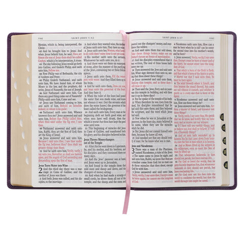 Purple Faux Leather Giant Print Full-Size King James Version Bible with Thumb Index