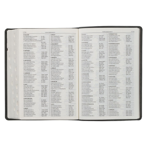 Gray with Black Inlay Faux Leather Super Giant Print King James Version Bible with Thumb Index