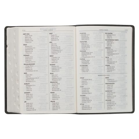 Gray with Black Inlay Faux Leather Super Giant Print King James Version Bible with Thumb Index