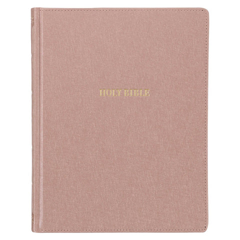 Rose Gold Faux Leather Hardcover Large Print KJV Note-taking Bible