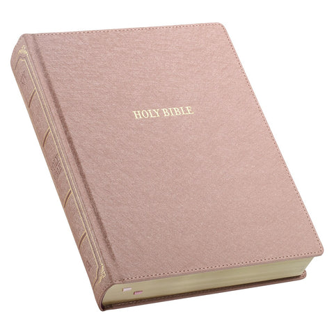 Rose Gold Faux Leather Hardcover Large Print KJV Note-taking Bible