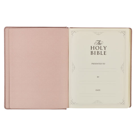 Rose Gold Faux Leather Hardcover Large Print KJV Note-taking Bible