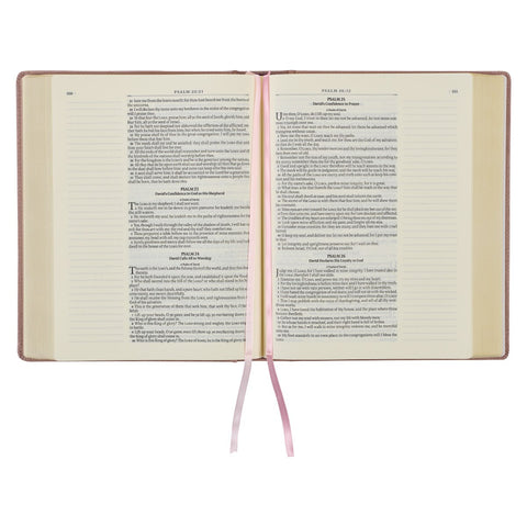 Rose Gold Faux Leather Hardcover Large Print KJV Note-taking Bible