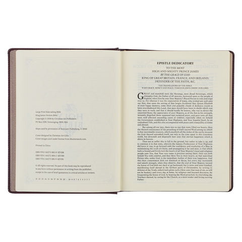 Burgundy Diamond Grid Faux Leather Hardcover Large Print KJV Note-taking Bible