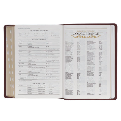 Saddle Tan Full Grain Leather King James Version Study Bible with Thumb Index