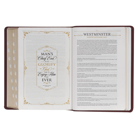 Saddle Tan Full Grain Leather King James Version Study Bible with Thumb Index