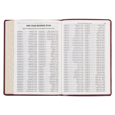 Burgundy Cross Faux Leather Large Print Thinline King James Version Bible with Thumb Index