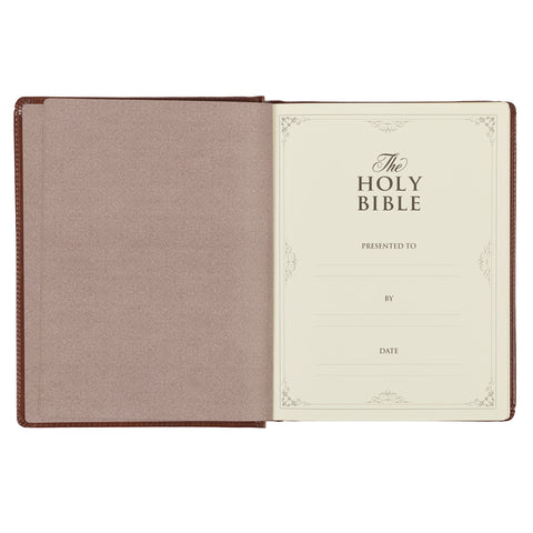 Saddle Tan Faux Leather Hardcover King James Version Note-taking Bible