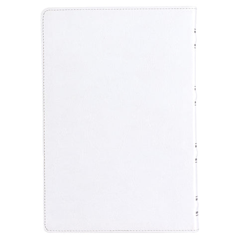 White Full Grain Leather Full-size Giant Print King James Version Bible with Thumb Index