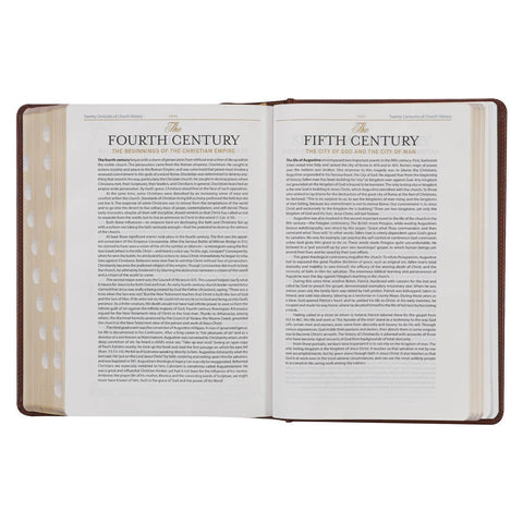 Toffee and Burgundy Faux Leather Hardcover King James Version Study Bible with Thumb Index