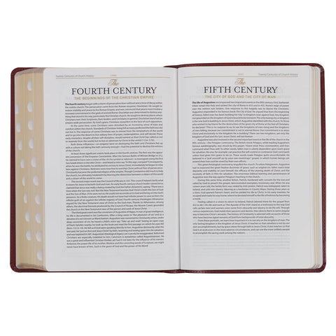 Diamond Grid Saddle Tan Faux Leather King James Version Study Bible with Thumb Index