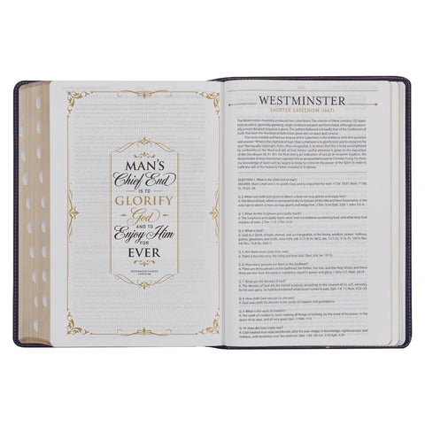 Two-tone Purple Faux Leather Large Print King James Version Study Bible with Thumb Index