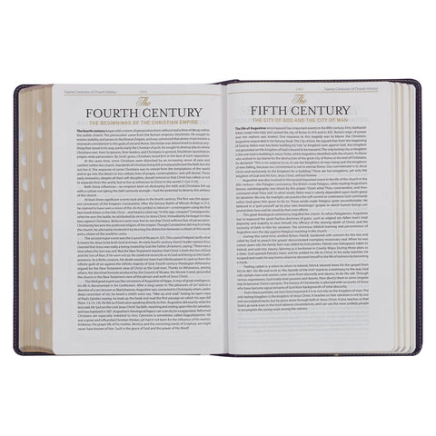 Two-tone Purple Faux Leather Large Print King James Version Study Bible with Thumb Index