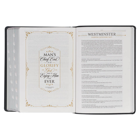 Black Faux Leather King James Study Bible with Thumb Index