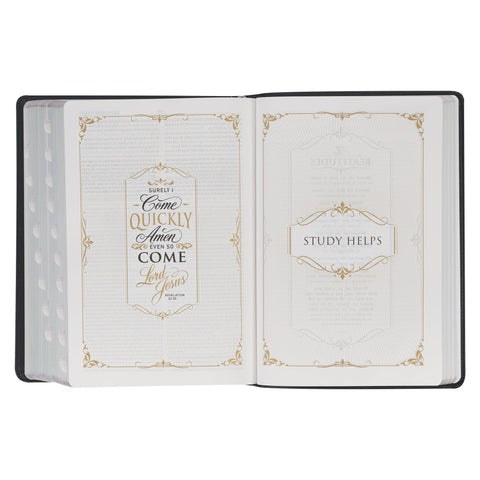 Black Faux Leather King James Study Bible with Thumb Index
