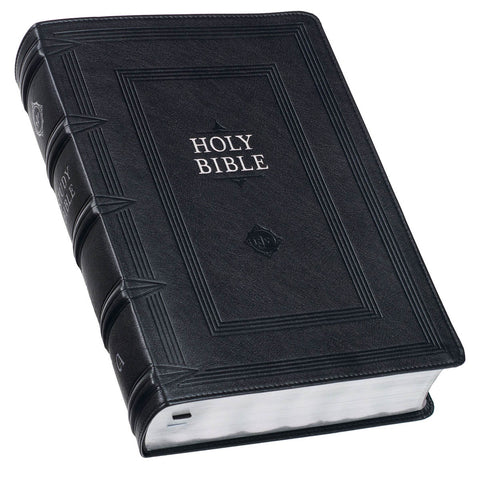 Black Faux Leather King James Study Bible with Thumb Index