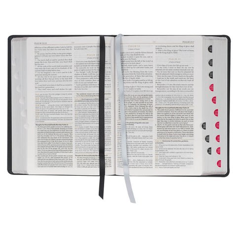 Black Faux Leather King James Study Bible with Thumb Index